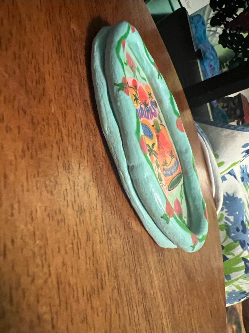 Handmade Tomato girl Summer Ceramic Tray - Picture 4 of 6